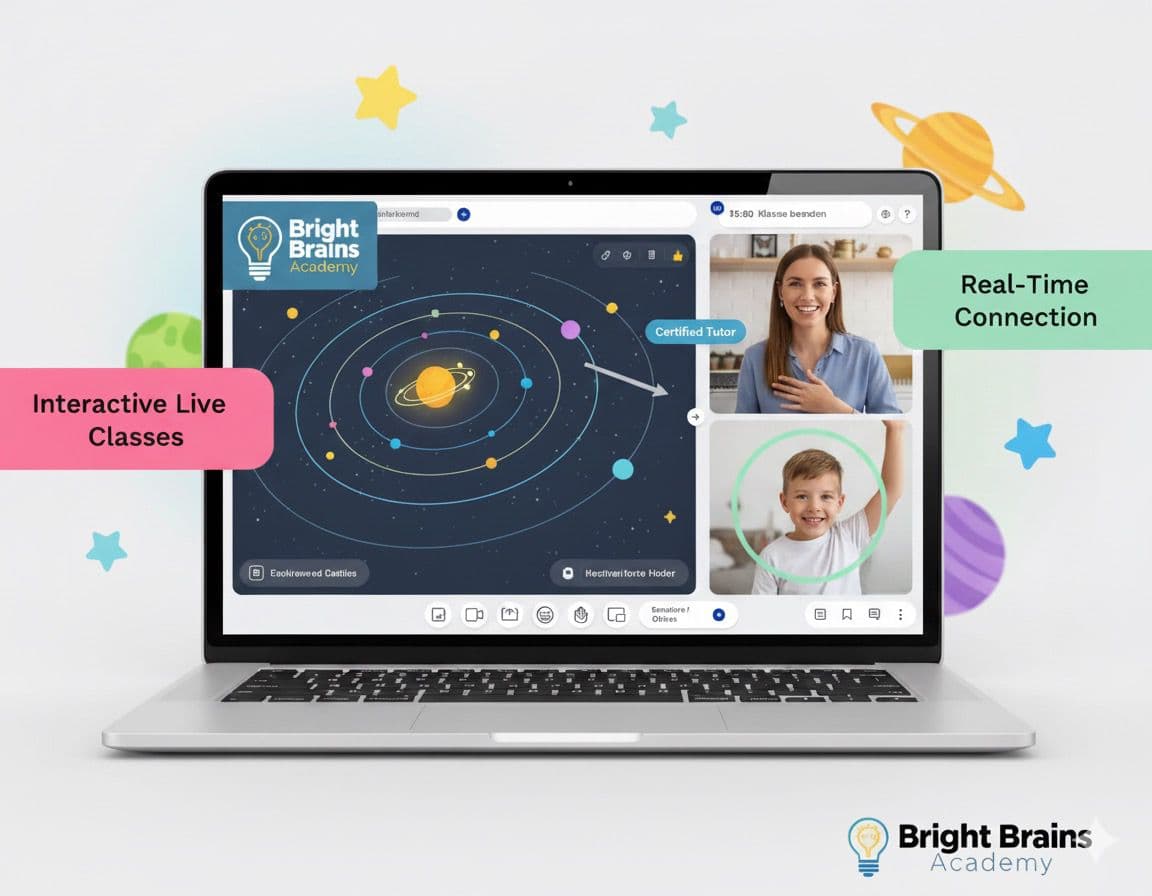 Interactive live tutoring session at Bright Brains Academy